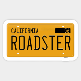Roadster California Yellow License Plate Sticker